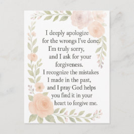 I'm Sorry/Apology\ Forgiveness Floral Feiertagspostkarte