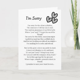 I'm Sorry Forgive Me Card Karte