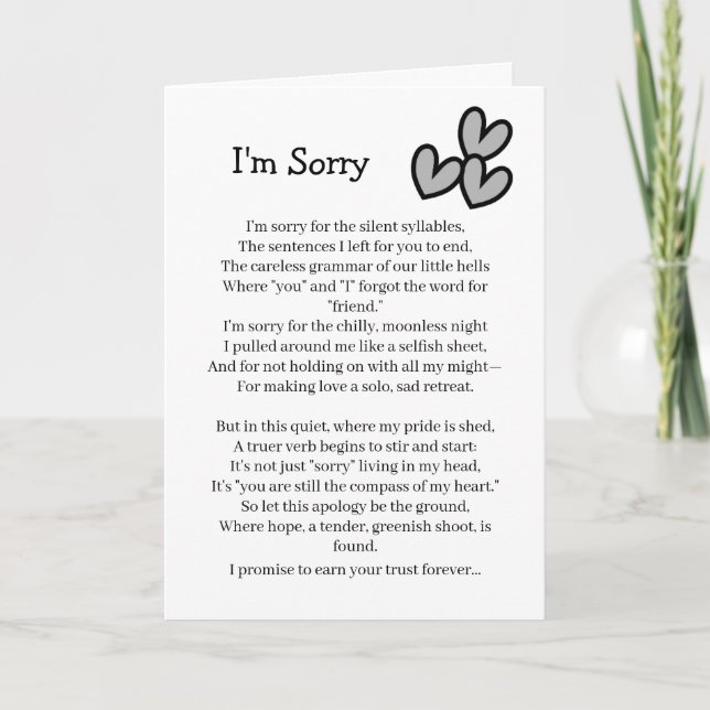 I'm Sorry Forgive Me Card Karte (Vorderseite)