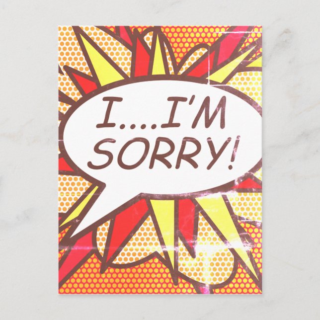 I'M SORRY Fun Retro Comic Book Pop Art Postkarte (Vorderseite)