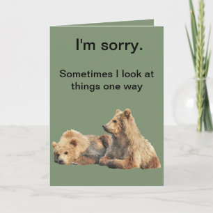 I'm sorry greeting card with bear cubs karte