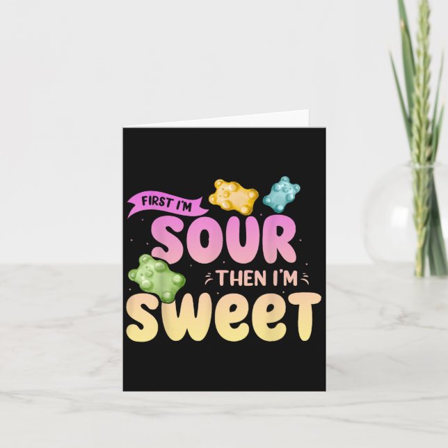Im Sour dann Im Sweet Funny Candy Patch Sweet Kids Karte (Vorderseite)