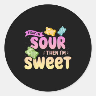 Im Sour dann Im Sweet Funny Candy Patch Sweet Kids Runder Aufkleber