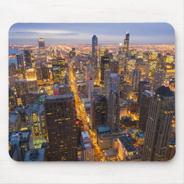 Im Stadtzentrum gelegene Chicago-Skyline an der Mousepad (Vorne)