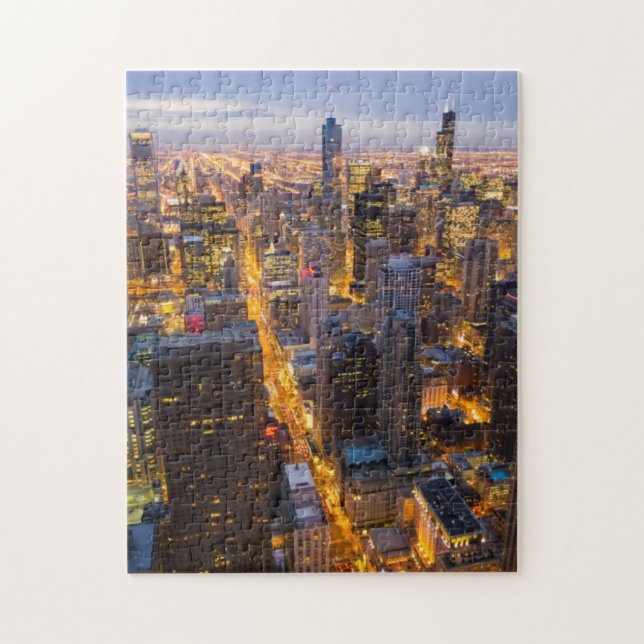 Im Stadtzentrum gelegene Chicago-Skyline an der Puzzle (Vertikal)