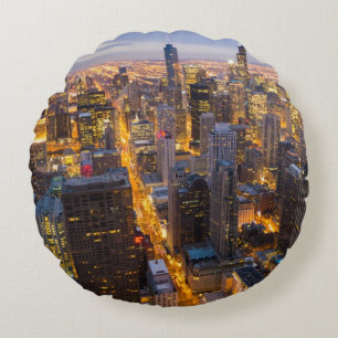 Im Stadtzentrum gelegene Chicago-Skyline an der Rundes Kissen