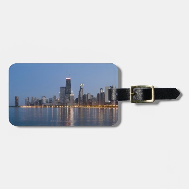 Im Stadtzentrum gelegene Chicago-Skyline Gepäckanhänger (Vorderseite horizontal)