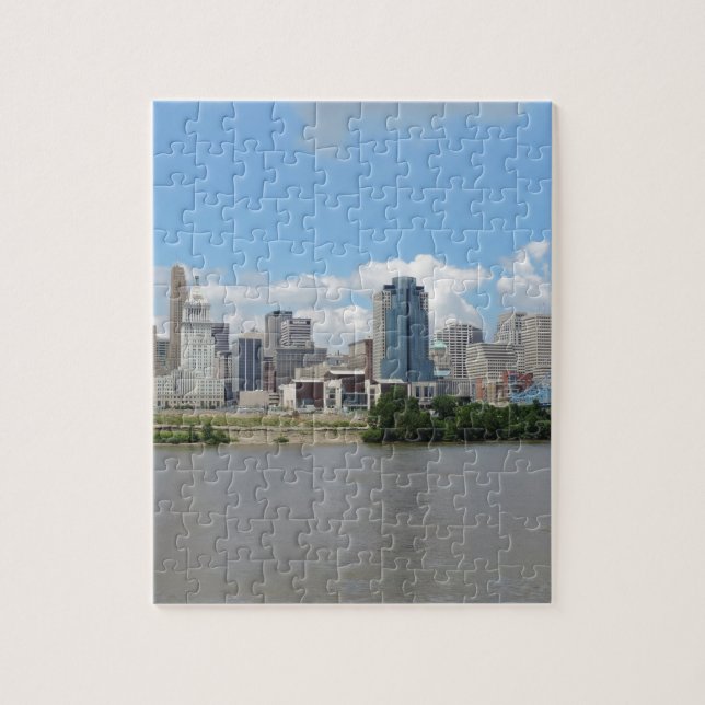 Im Stadtzentrum gelegene Cincinnati-Skyline Puzzle (Vertikal)