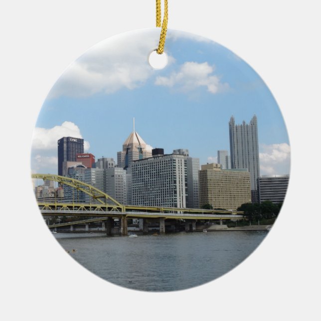 Im Stadtzentrum gelegene Pittsburgh-Skyline Keramikornament (Vorne)