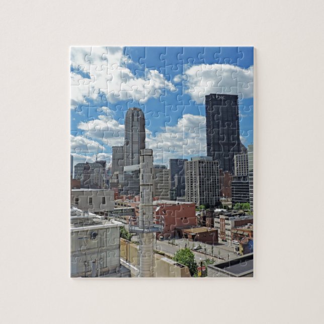 Im Stadtzentrum gelegene Pittsburgh-Skyline Puzzle (Vertikal)