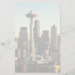 Im Stadtzentrum gelegene Seattle-Skyline und Briefpapier