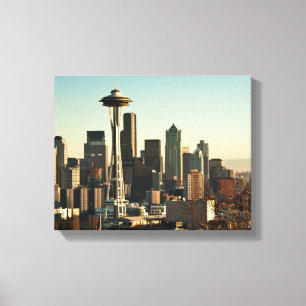 Im Stadtzentrum gelegene Seattle-Skyline und Leinwanddruck