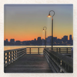 Im Stadtzentrum gelegene Skyline Seattles Glasuntersetzer