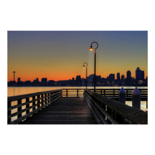 Im Stadtzentrum gelegene Skyline Seattles Poster