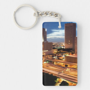 Im Stadtzentrum gelegene Stadt-Ansicht Schlüsselanhänger