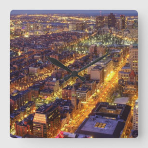 Im Stadtzentrum gelegener Boston- und Hancock-Turm Quadratische Wanduhr