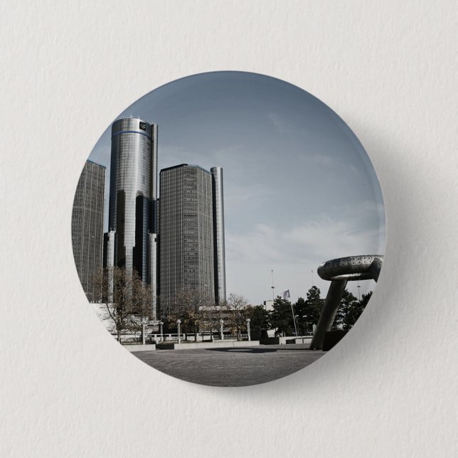 Im Stadtzentrum gelegenes Detroit Button (Vorderseite)