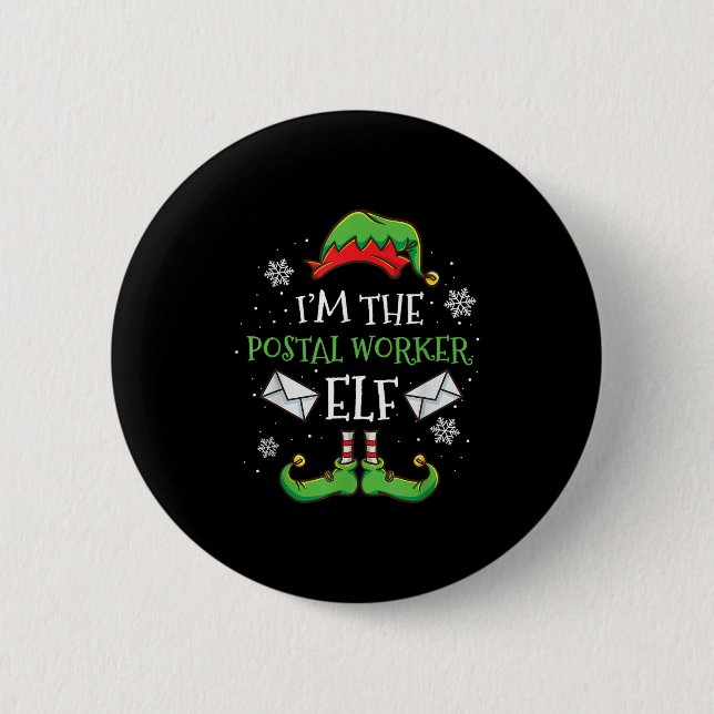 Im Stal Worker Elf Weihnachten Button (Vorderseite)