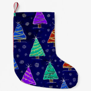 Im Stil des wa gezeichnet Weihnachtsbäume Kleiner Weihnachtsstrumpf
