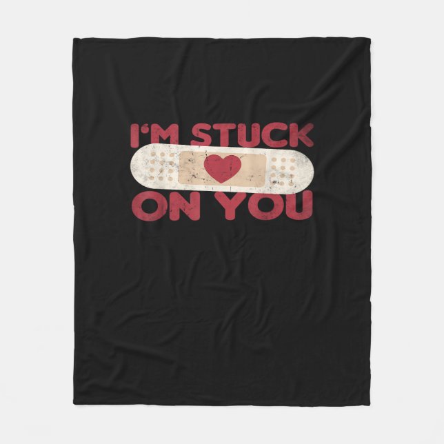 Im Stuck On You Funny Band Aid Nurse Gift Playful  Fleecedecke (Vorderseite)
