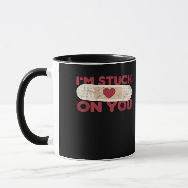 Im Stuck On You Funny Band Aid Nurse Gift Playful  Tasse (Links)