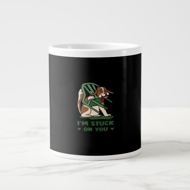 Im Stuck On You Funny Valentines Day Playful Desig Jumbo-Tasse (Vorderseite)