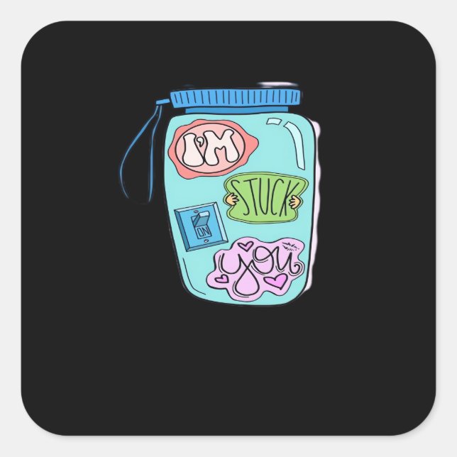 Im Stuck On You Sticker Minimal Love Design  (Vorderseite)