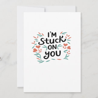 Im Stuck On You Valentinstag Schwarzer Text Minima Feiertagskarte