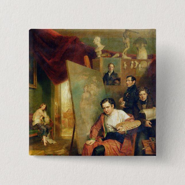 Im Studio des Malers, 1832 Button (Vorderseite)