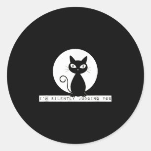 Im stumm beurteilen Sie Cat Stare Meme Funny Judgm Runder Aufkleber