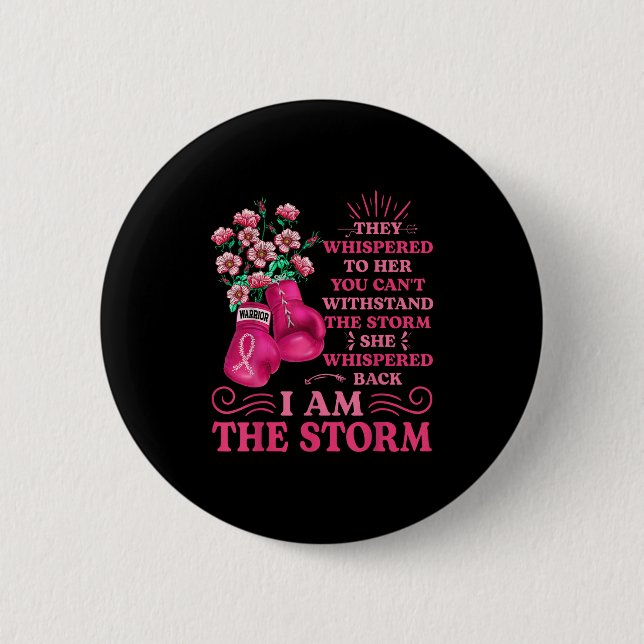 Im Sturm Boxkrieger rosa Ribbon Frauen Brea Button (Vorderseite)