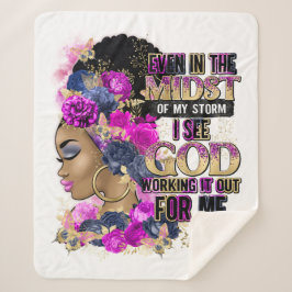 Im Sturm Königin Schwarz Melanin Frau Brown Haut Sherpadecke