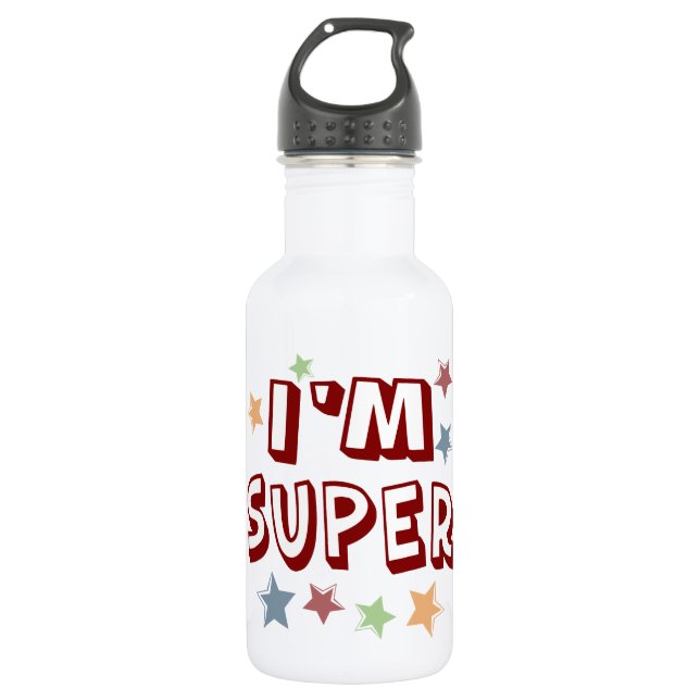 Im Super with Stars Edelstahlflasche (Vorderseite)