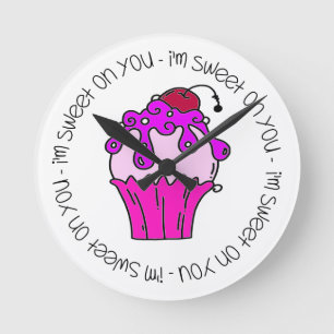 I'm Sweet on You Valentine Runde Wanduhr