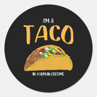 im Taco in einem menschlichen Kostüm halloween Cos Runder Aufkleber