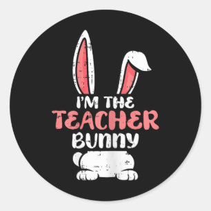 Im Teacher Bunny Ostereier Jagen Frühlingswom Runder Aufkleber