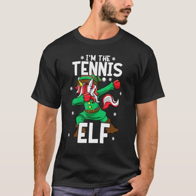 Im Tennis Elf Unicorn Tennis Player Girls Chri T-Shirt (Vorderseite)