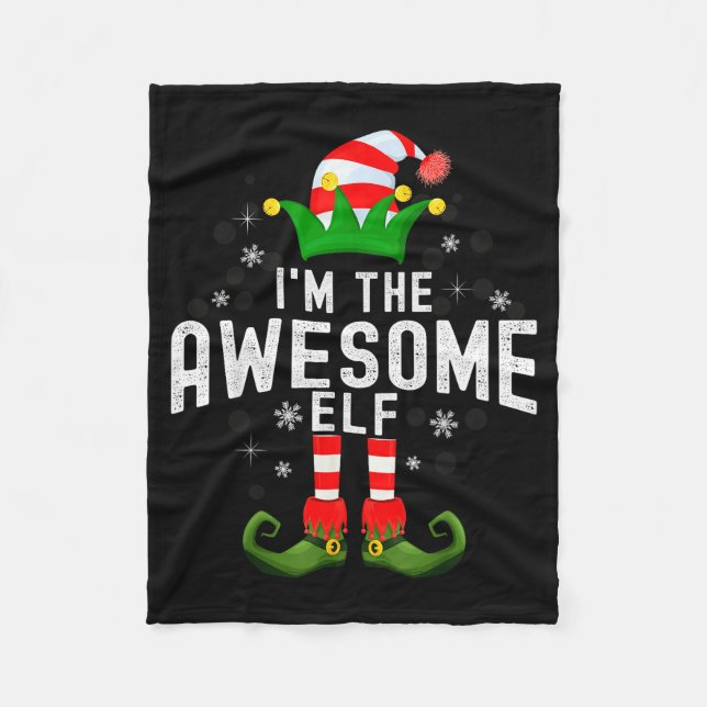 I'm The Awesome Elf Christmas Family Pjs Costume  Fleecedecke (Vorderseite)