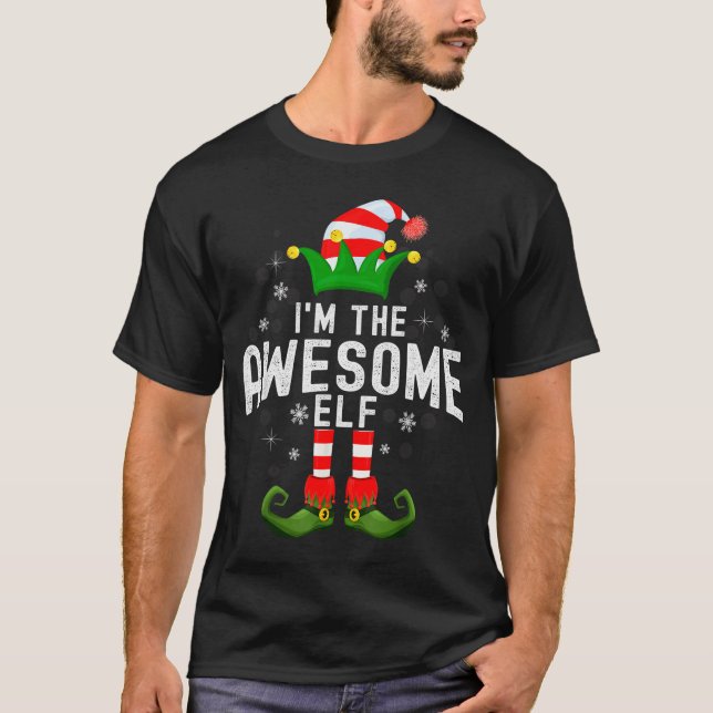 I'm The Awesome Elf Christmas Family Pjs Costume  T-Shirt (Vorderseite)