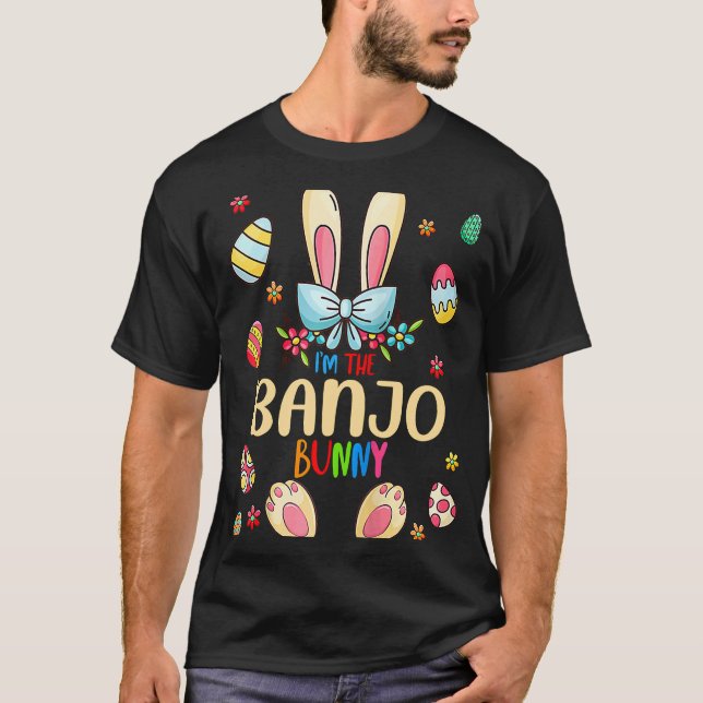 I'm The Banjo Bunny Easter Day Matching Family Egg T-Shirt (Vorderseite)