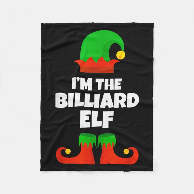I'm The Billiard Elf Family Pajama Christmas Funny Fleecedecke (Vorderseite)
