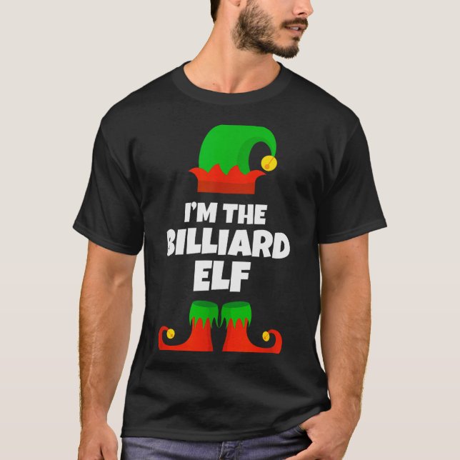 I'm The Billiard Elf Family Pajama Christmas Funny T-Shirt (Vorderseite)