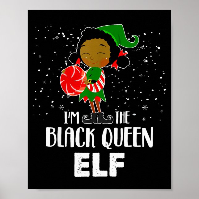 I'm The Black Queen Elf African American Girls Kid Poster (Vorne)
