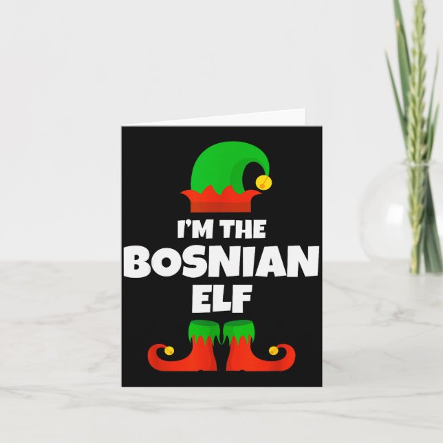 I'm The Bosnian Elf Family Pajama Christmas Funny  Karte (Vorderseite)