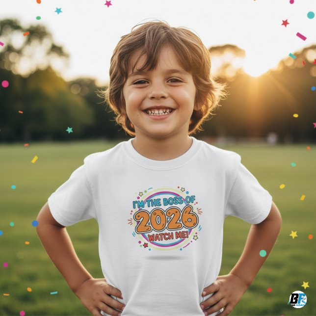 I'm The Boss of 2026 Kids Confident New Year Tee (Von Creator hochgeladen)