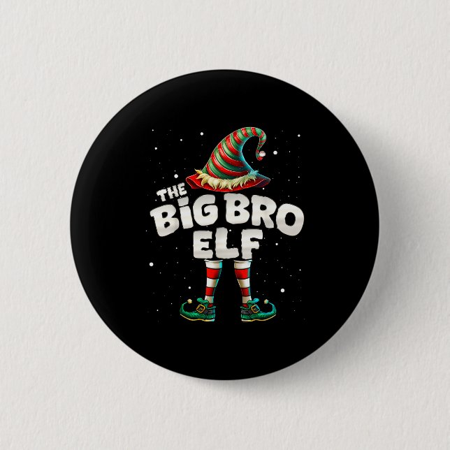 I'm The Brother Elf Family Matching Group Christma Button (Vorderseite)
