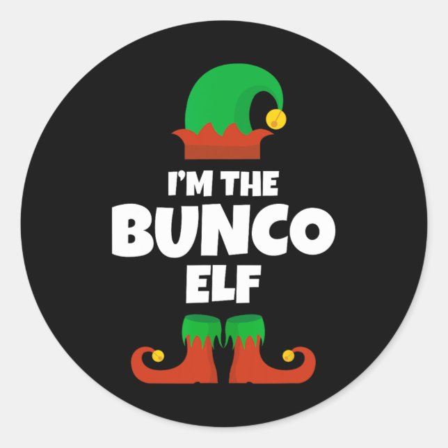 I'm The Bunco Elf Family Pajama Christmas Funny Bu Runder Aufkleber (Vorderseite)