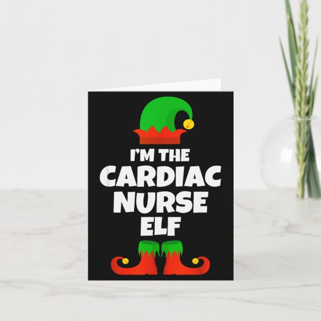 I'm The Cardiac Nurse Elf Family Pajama Christmas  Karte (Vorderseite)