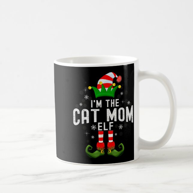 I'm The Cat Mom Elf Christmas Family Pjs Costume  Kaffeetasse (Rechts)