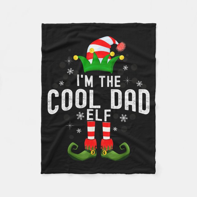 I'm The Cool Dad Elf Christmas Family Pjs Costume  Fleecedecke (Vorderseite)